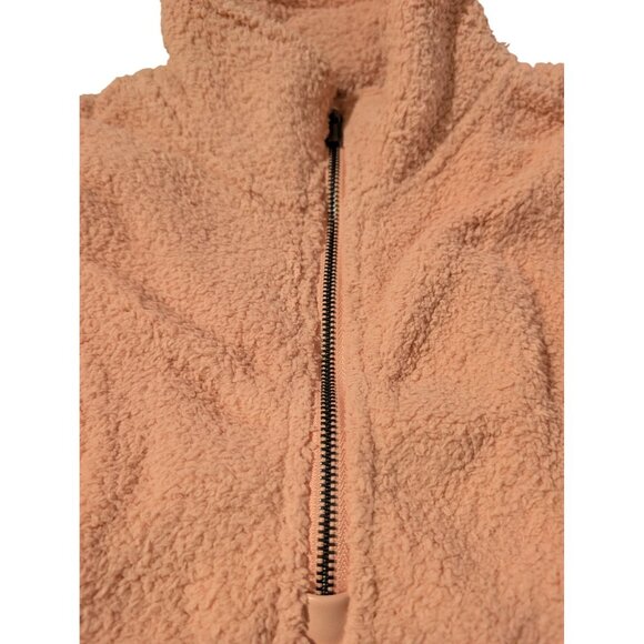 DYI Women's 1/2 Zip Fuzzy Fleece Sweater Blush Pink Size Large - Picture 6 of 6